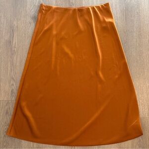 J. Crew Satin Gwyneth Skirt in Burnt Orange